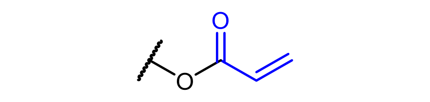 AR end group: acrylate ester, –O–CO–CH=CH₂