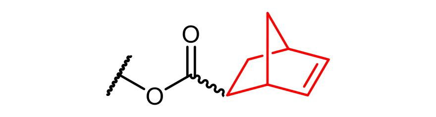 NB3 end group: –O–CO– ester bonded to a norbornene ring