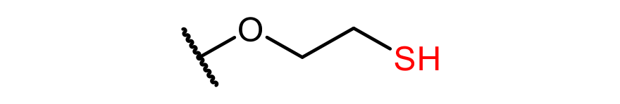 SH end group: –O–CH₂CH₂–SH